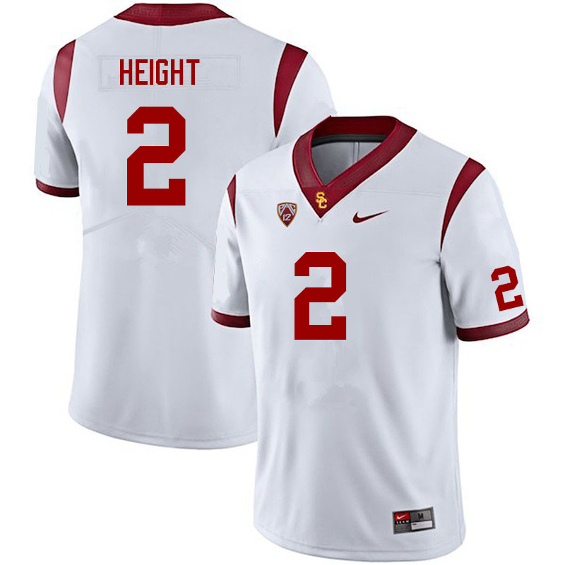 Men #2 Romello Height USC Trojans College Football Jerseys Sale-White